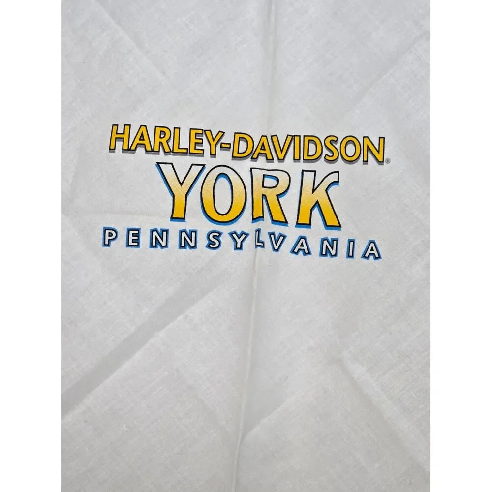 Harley Davidson Vintage 1999 York PA Bandana | Final Assembly | White